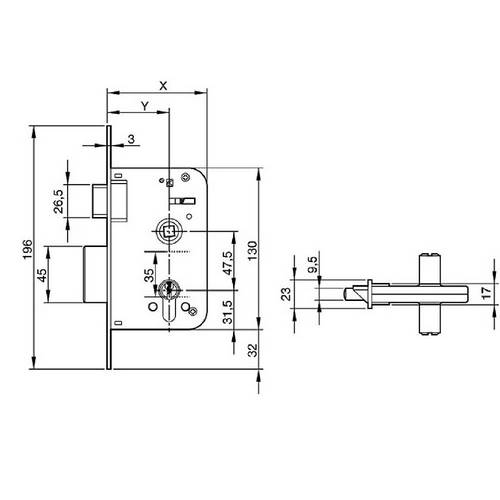 CERRADURA YALE 600 70X40 HL EMBUTIR