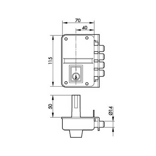 CERRADURA YALE 8-0 HN DCHA SOBREPONER