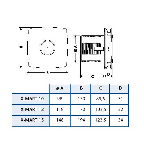 EXTRACTOR BAÑO CATA X-MART 10 INOX 01040000