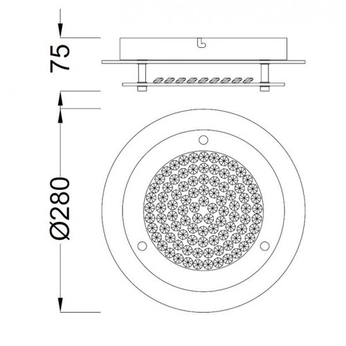 PLAFON MANTRA RED CRYSTAL LED 5090 12W 4000K