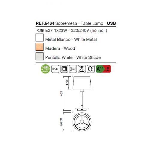 SOBREMESA MANTRA NORDICA II 5464 1L USB