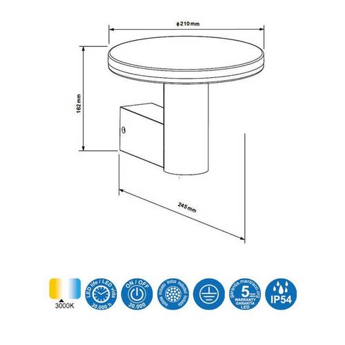 APLIQUE MANTRA 6496 CERLER EXTERIOR LED IP54