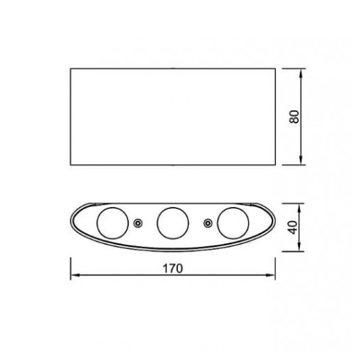 APLIQUE EXT MANTRA 6541 ARCS 6X1W 3000K BLANCO