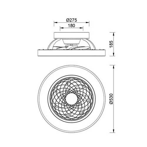 PLAFON VENTILADOR MANTRA TIBET MINI 7804 BLANCO