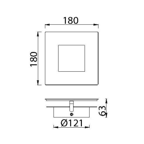 APLIQUE MANTRA DALIA CUAD 8115 18W ORO BLANCO