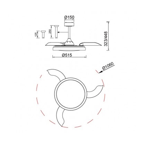 PLAFON VENTILADOR MANTRA 8826 MISTRAL BLANCO