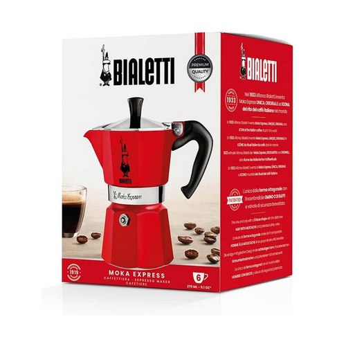 CAFETERA BIALET MOKA EXPRESS RED 6-TAZ 4943/NP