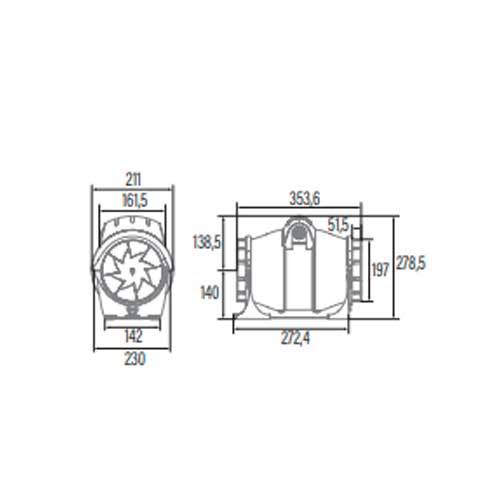 EXTRACTOR CATA DUCT IN-LINE 200/910 00706000