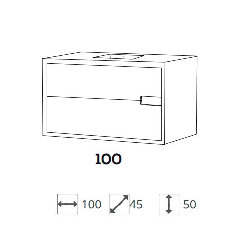 MUEBLE BAÑO CTESI DOMUS-100 GRIS/TAIGA BL1082204