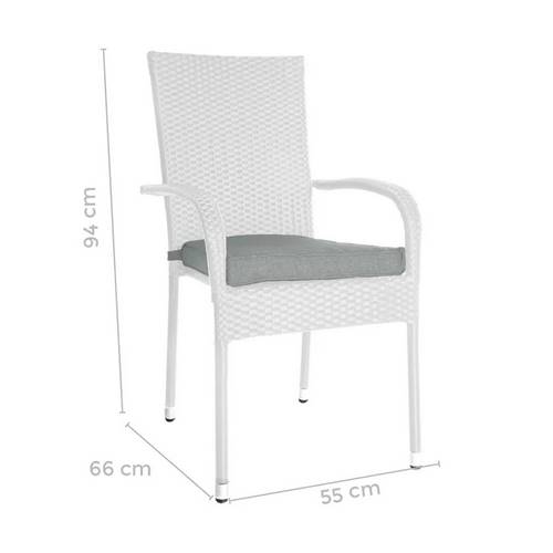 SILLA LDK MARLENE RATTAN BLANC 83298