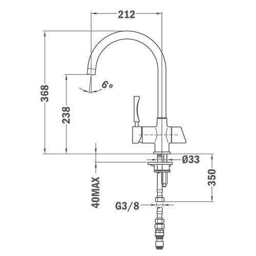 GRIFO TEKA 182000200 OS 200 CAÑO AL F/AGUA FIL