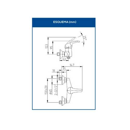 MONOMANDO DUCHA LAKUA URAL 103C CROMO 20200315101