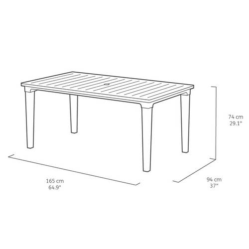 MESA CURVER IOWA FUTURA 165X94 BLANC 206976