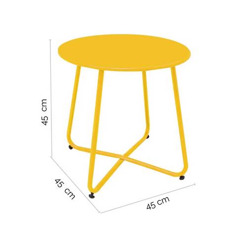 MESA AUXILIAR LDK LUNA ACERO 45CM MOSTAZA 127399