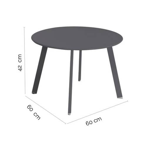 MESA AUXILIAR LDK MARZIA ACERO 60CM GRAFIT 127410