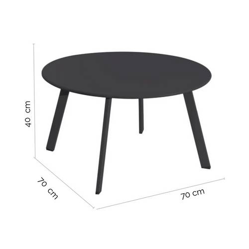 MESA AUXILIAR LDK MARZIA ACERO 70CM GRAFIT 127415