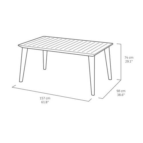 MESA CURVER LIMA 157X98X74 BLNACA 226534