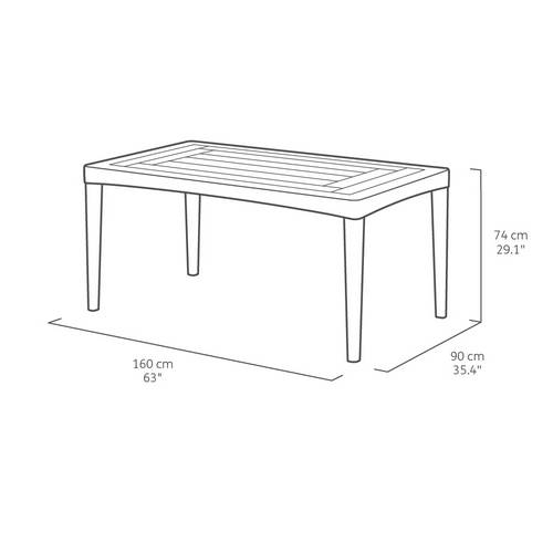 MESA CURVER GIRONA 160X90 GRAFITO 233563