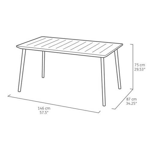 MESA CURVER METALEA 146X87X75 METAL 247274