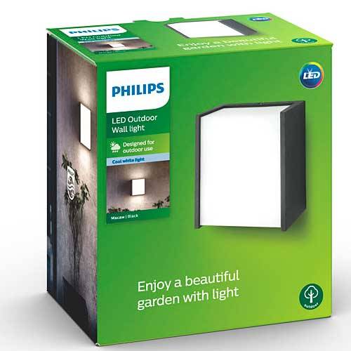 APLIQUE PHILIPS MACAW 1X3W NEGRO 1730230P3