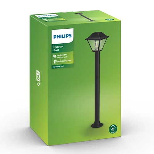 POSTE PHILIPS ALPENGLOW 1X60W BLACK 1649730PN