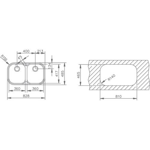 FREGADERO TEKA 10107028 STYLO 2C CES C/S/REB INOX