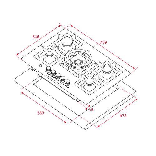 ENCIMERA TEKA EFX705G AIALDR BUT GAS 40214010