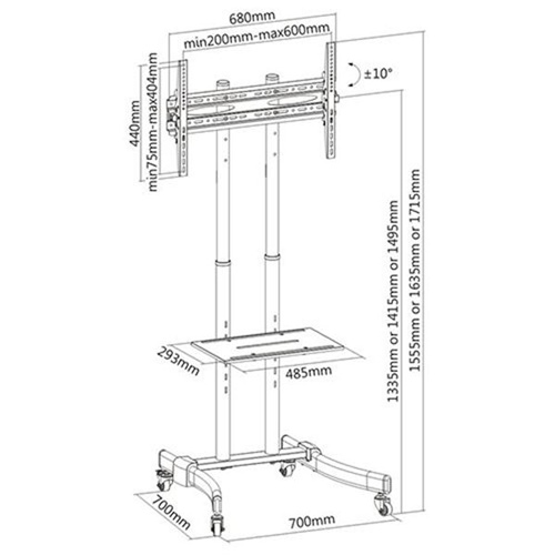 SOPORTE CROMAD CR0661 37"-70" TV LED LCD SUELO