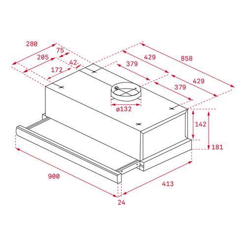 CAMPANA TEKA TL9310S INOX 40474390 EXTRAIBLE