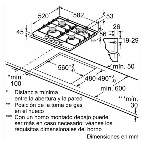 ENCIMERA BALAY 3ETX565HB GAS 60CM