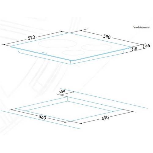 PLACA EDESA EIHS6330B INDUC BISEL. FRONT 922272011