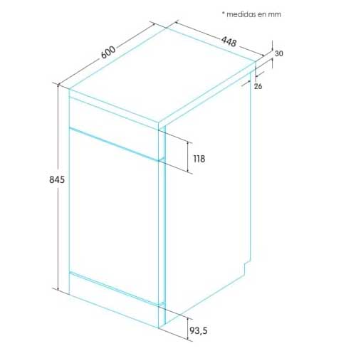 LAVAVAJILLAS EDESA EDW4710X IND 45C INOX 926270302