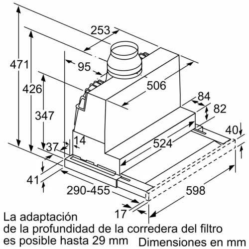 CAMPANA BOSCH DFS067A51 TELESCOPICA PLATEADO 60CM