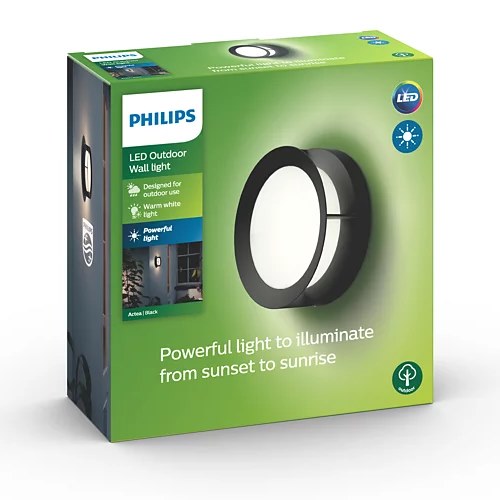 APLIQUE PHILIPS ACTEA 1X12W NEGRO 1739030P0