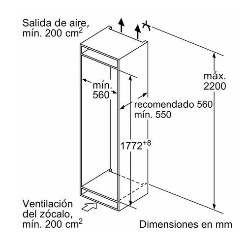 FRIGORIFICO SIEMENS KI86NAFF0 COMBI INTEG 177X56