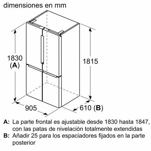 FRIGORIFICO BOSCH KFN96VPEA AMERICANO 4PTAS INOX E