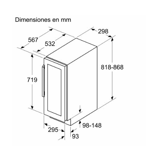 VINOTECA SIEMENS KU20WVHF0 CRISTAL 82X30CM