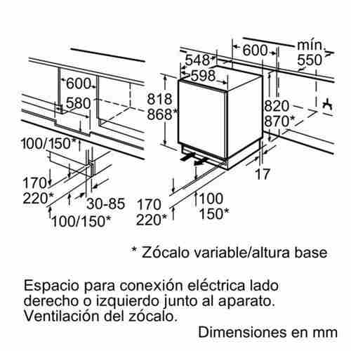 FRIGORIFICO BALAY 3KUF233S BAJO ENC INTEG 82X60CM