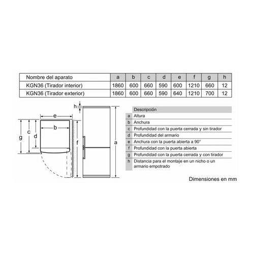 FRIGORIFICO BALAY 3KFD565BI COMBI CRIS BL 186X60