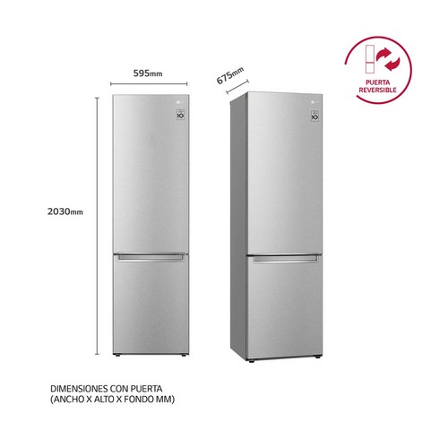 FRIGORIFICO LG GBB72NSVBN COMBI INOX 2MT 419L B