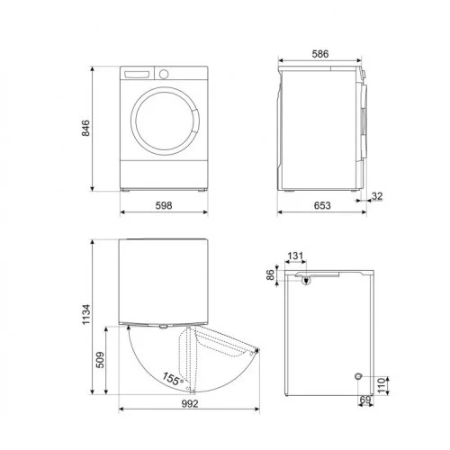 SECADORA SMEG DNP93SLES COND B.CALOR 9KG A+++