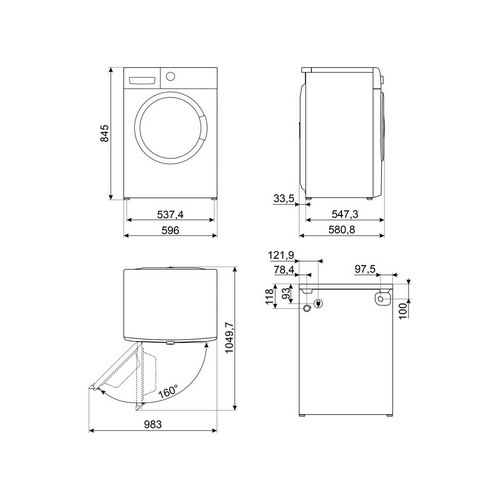 LAVADORA SMEG WNP96SLAAES INDEP BLANCA 9KG A