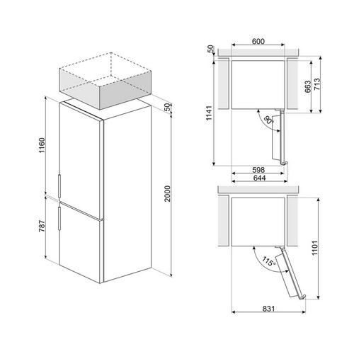 FRIGORIFICO SMEG FC21XDNC COMBI INDEP ACERO 2M C