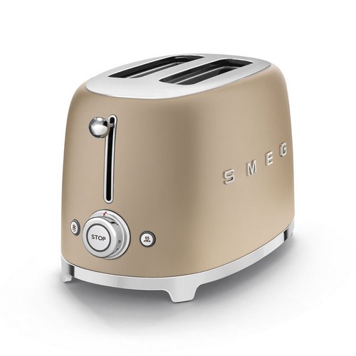 TOSTADOR SMEG TSF01CHMEU CHAMPAGNE MATE 2REB 2400W