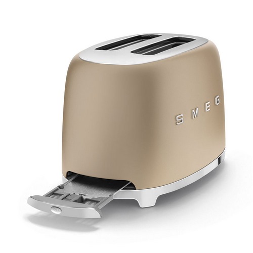 TOSTADOR SMEG TSF01CHMEU CHAMPAGNE MATE 2REB 2400W