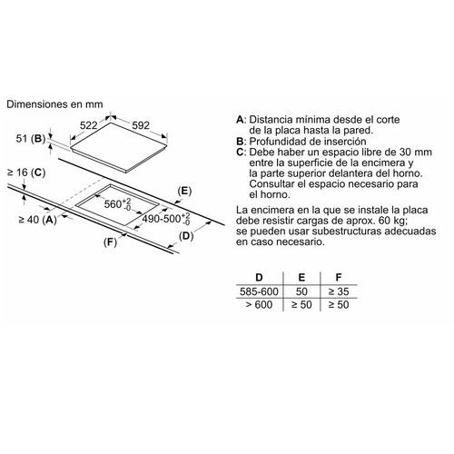 INDUCCION BALAY 3EB861EN 4ZNAS NEG 60CM SIN MARCO