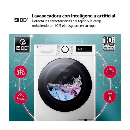 LAVASECADORA LG F4DR6010A0W C.F INTEL 10/6KG D