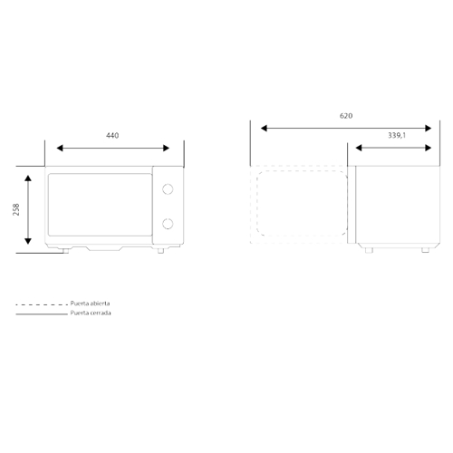 MICROONDAS ASPES AMW120G BLANCO ELECT 20L 700W