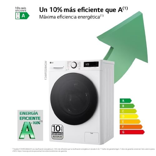 LAVADORA LG F2WR5S08AGW C.FR 8KG 1200R A FONDO ESP