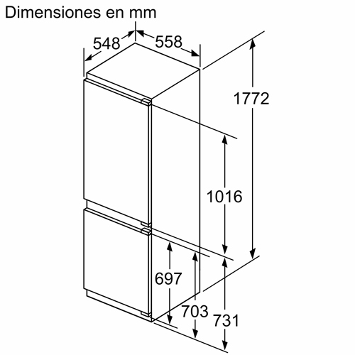 FRIGORIFICO BALAY 3KID767F COMBI INTEG 177,2 D